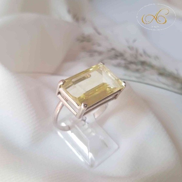 Producto - Anillo cuarzo limón nro 18