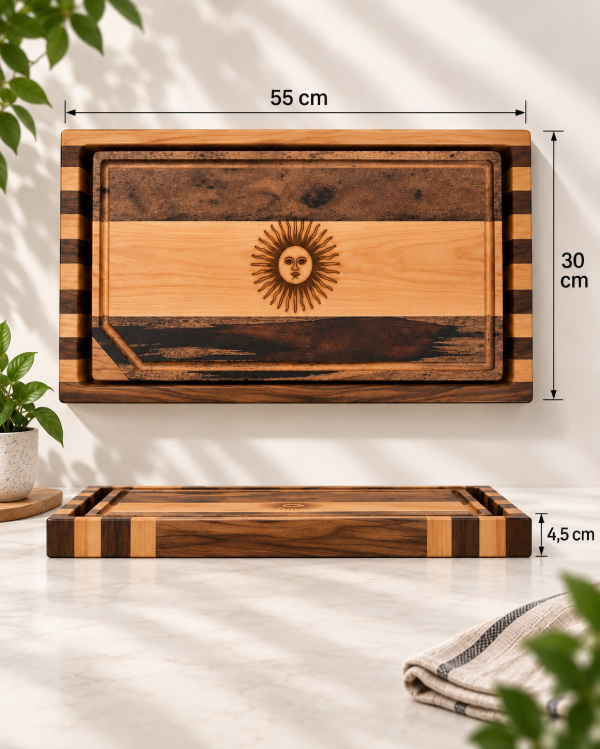 Producto - set bandeja + tabla sol de mayo "N25" combinada guatambú - guayubira - 0