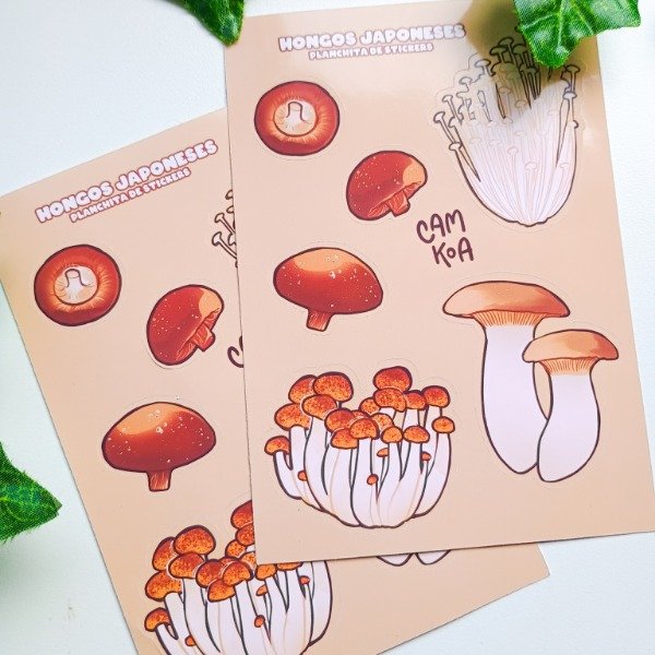 Producto - Planchita Stickers Hongos Japoneses