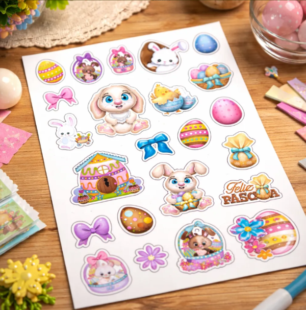 Producto - Kit Imprimible Stickers Felices Pascuas Calcos