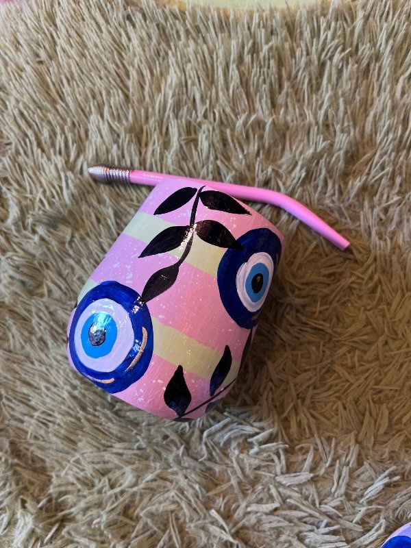 Producto - Mate ojitos rosa