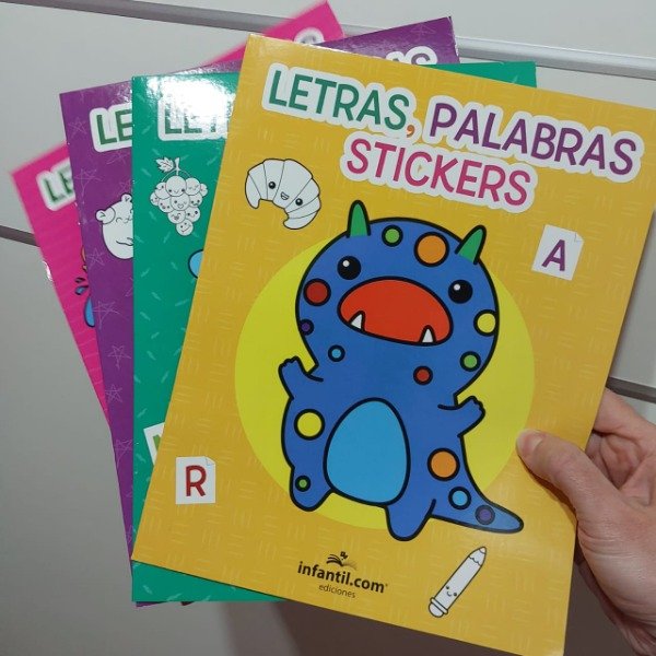 Producto - Libro para pintar "letras, palabras y stickers"