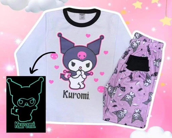 Producto - Pijama Kuromi (Brilla en la oscuridad)