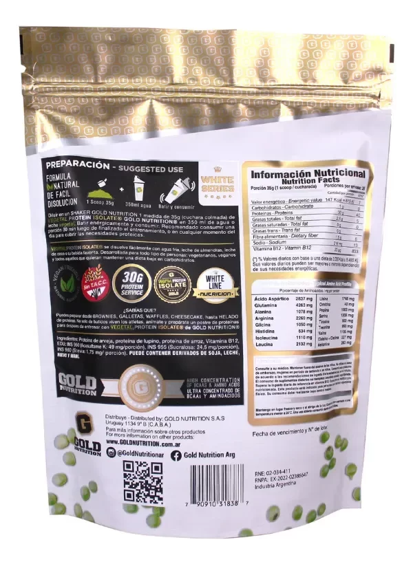 Producto - VEGETAL PROTEIN GOLD NUTRITION - 1