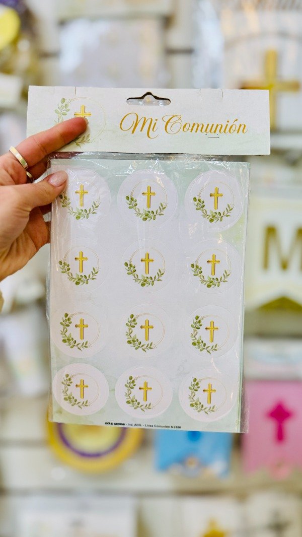 Producto - Stickers mi comunión green x10