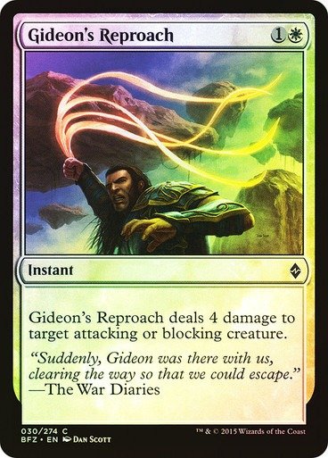 Producto - Gideon's Reproach Foil  Battle for Zendikar
