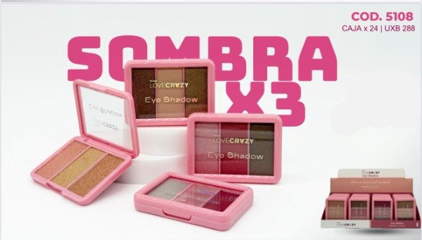 Producto - Paleta de sombras x3 tonos Love Crazy Tejar