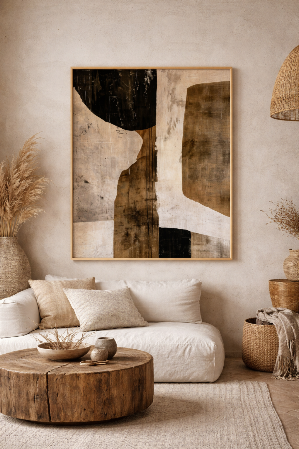 Producto - TERROSO cuadro abstracto estilo wabi sabi