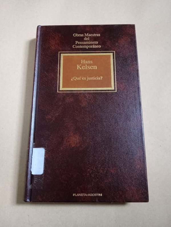 Producto - Qué es justicia - Hans Kelsen - Planeta Agostini 1993 - Tapa dura
