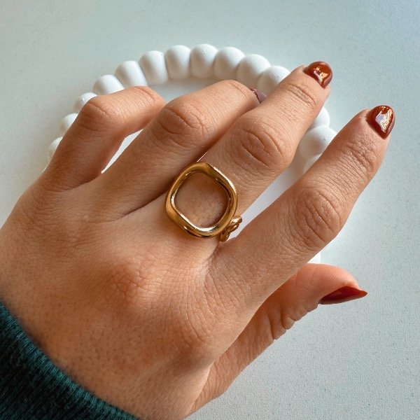 Producto - Anillo abstracto chain - dorado