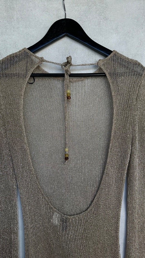 Producto - Vestido knitted dorado HM TM - 1