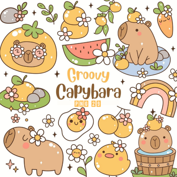 Producto - Capibara Groovy Clipart