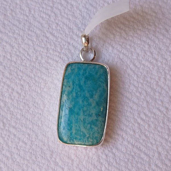 Producto - Dije Plata 925 con amazonita rectangular