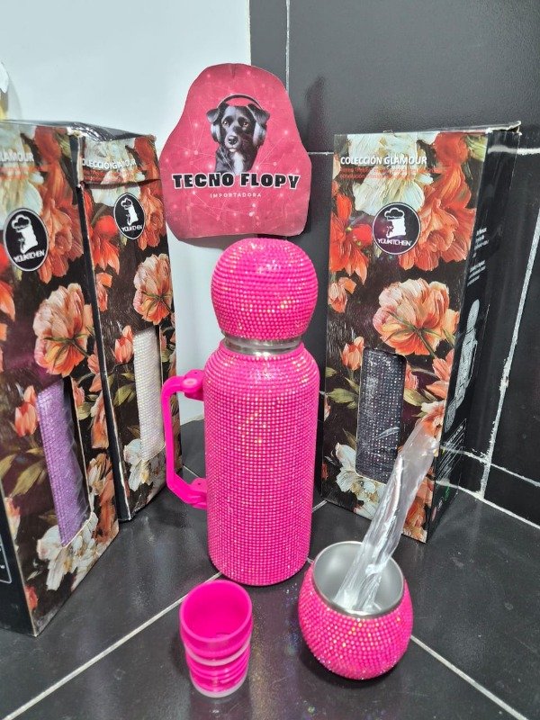Producto - Termo brillo 2 mates 2 picos 1 bombilla