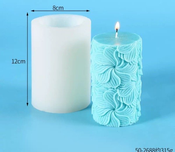 Producto - MOLDE SILICONA TUBO FLORES ONDAS H25-001B10