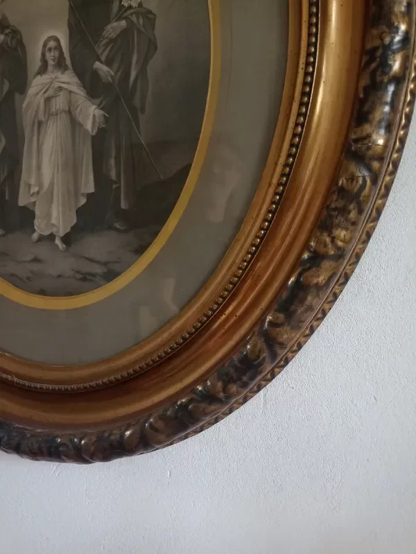 Producto - Cuadro Religioso - Sagrada Familia, Dorado a la Hoja Oscuro