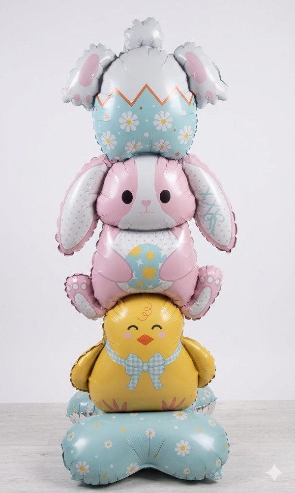 Producto - Globo silueta de pascua "Columna de pascua conejo y pollito"