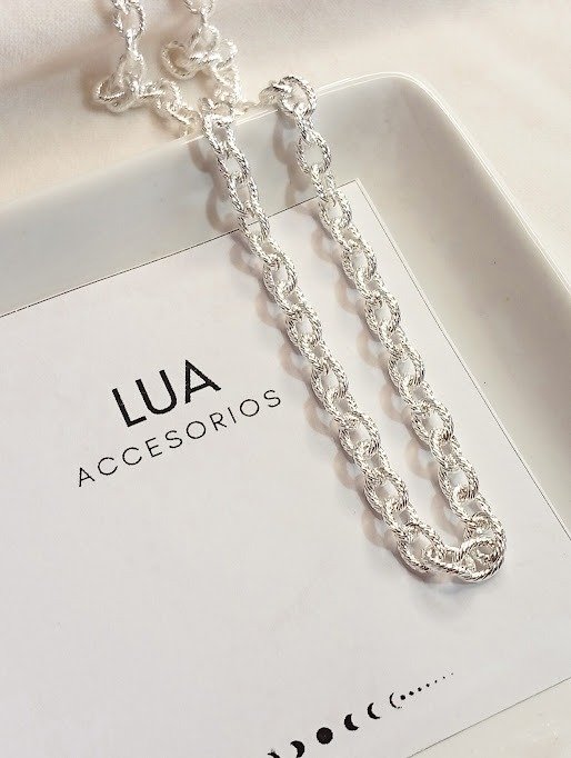 Producto - Cadena tiffany labrada - acero blanco