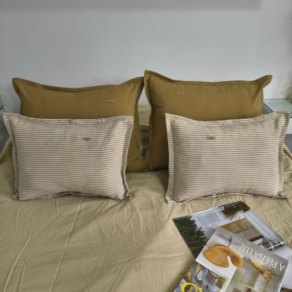 Producto - Combo x4 Almohadones - 50x60 Kaqui + 40x50 Crudo con Beige - Tela Tusor - 0
