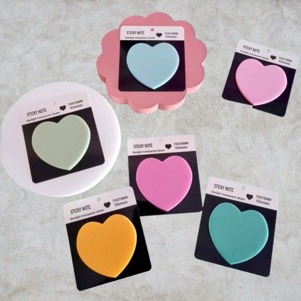 Producto - Notas Adhesivas Corazón Glitter - 1