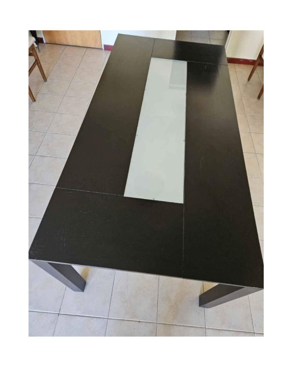 Producto - Mesa de madera color wengue / 180x90