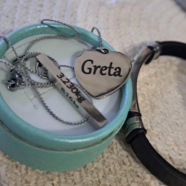 Producto - Collar Mamá Datos del bebé.