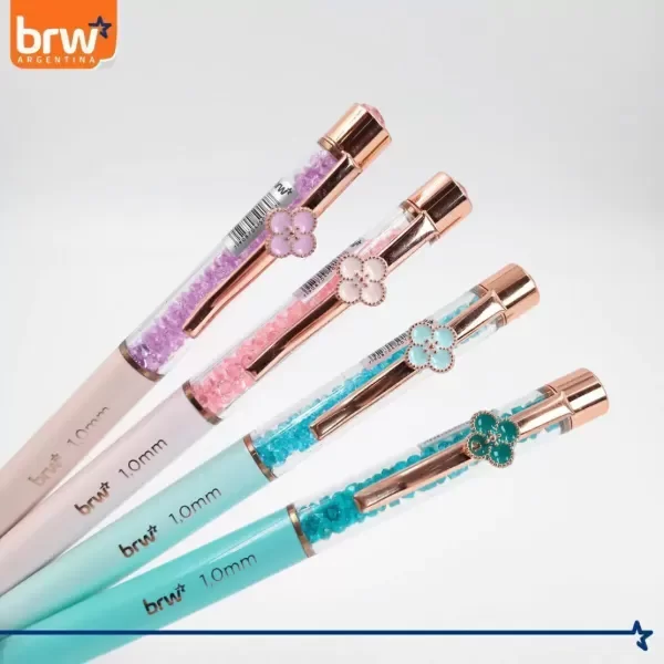Producto - Boligrafo Metálico - Diseño Flores / Diamantes