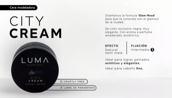 Producto - Cera Efecto Natural Y Fijación Intermedia Luma City Cream