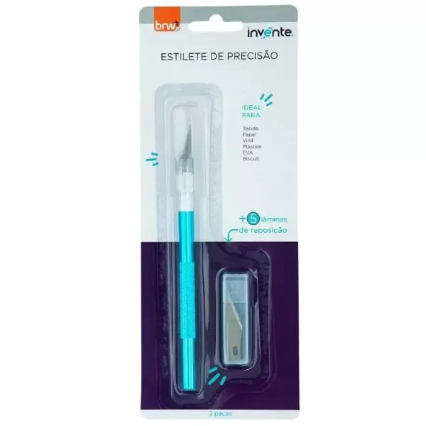 Producto - Estilete de Precisión de Metal 14 cm con 6 Láminas Intercambiables