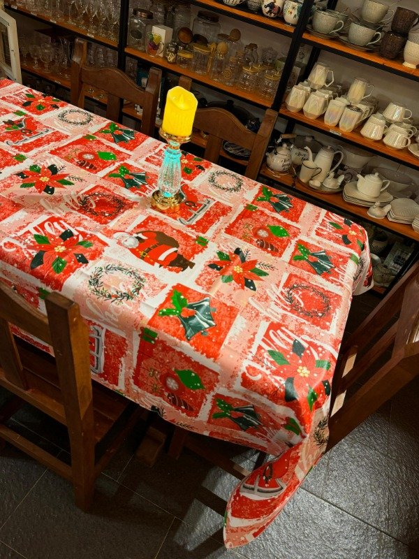 Producto - Mantel Papa Noel Rectangular 1,80mts  Ecocuero (Efectivo: 15.920)