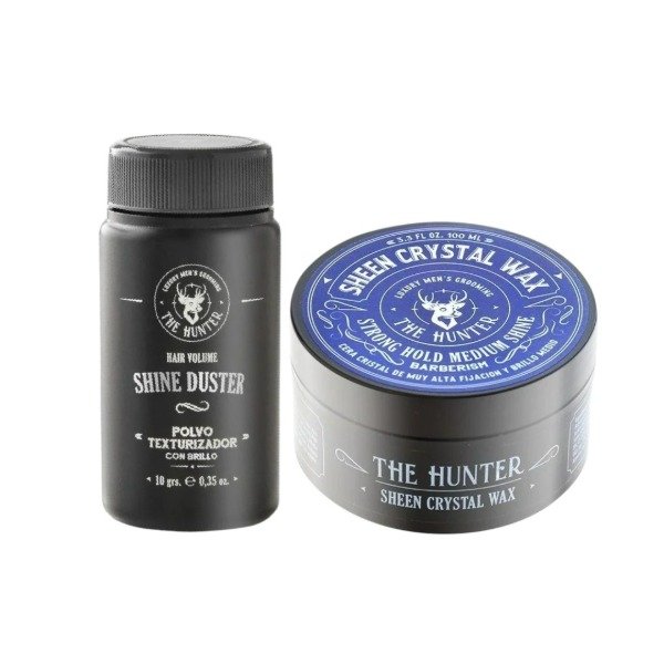 Producto - COMBO THE HUNTER POMADA SHEEN CRYSTAL WAX + POLVO DE TEXTURA SHINE