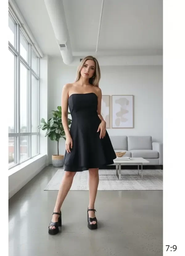 Vestido corto cóctel tafeta evace — imagen 9