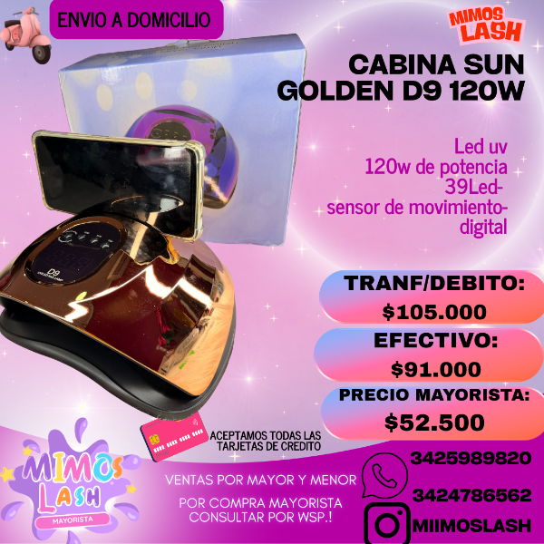 Producto - Cabina D9 golden Sun 120w