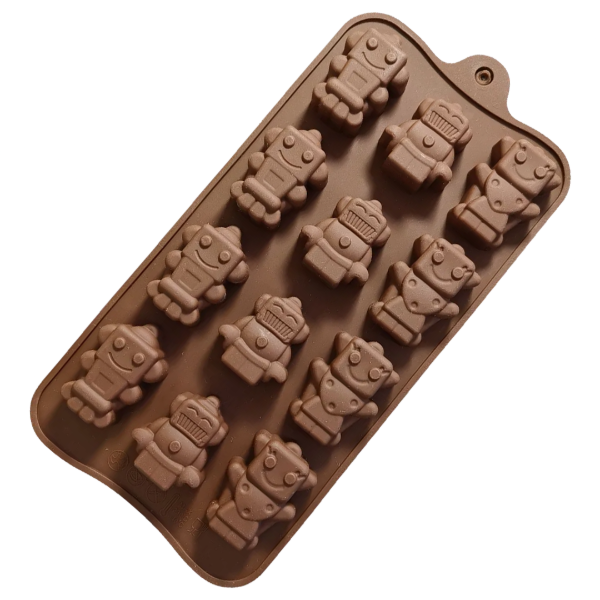 Producto - Molde Silicona Bombones Robots x12 Ideal P/ Velas Jabones (SC)