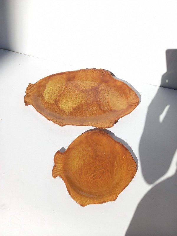 Producto - Juego de bandeja y seis platos pez