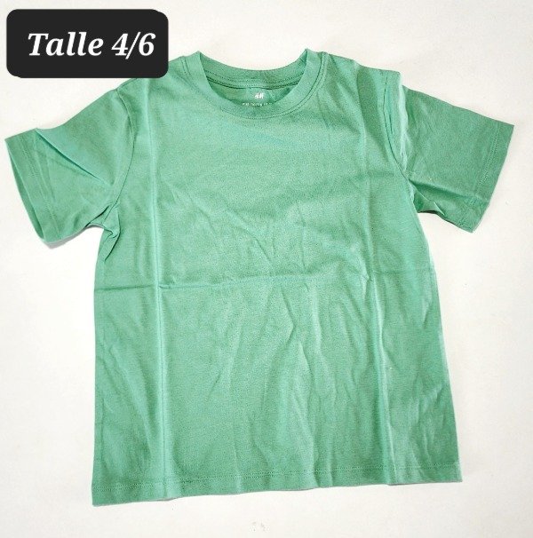 Remera manga corta HyM talle 4/6 verde
