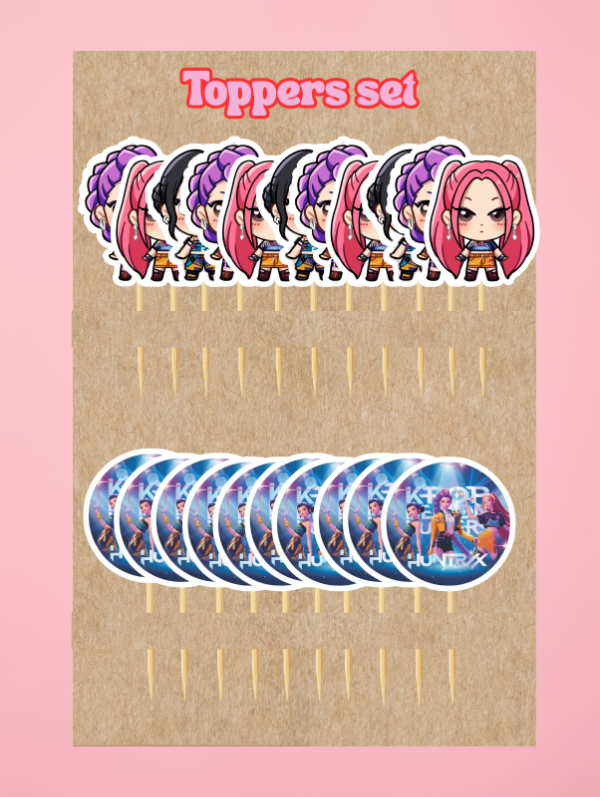Producto - Set de toppers x 22 und guerreras del kpop