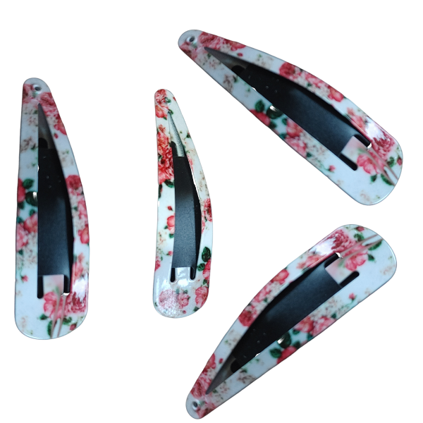 Producto - Hebillas De Pelo Tic Tac Mediana estampado floral Pack X 4 - 2