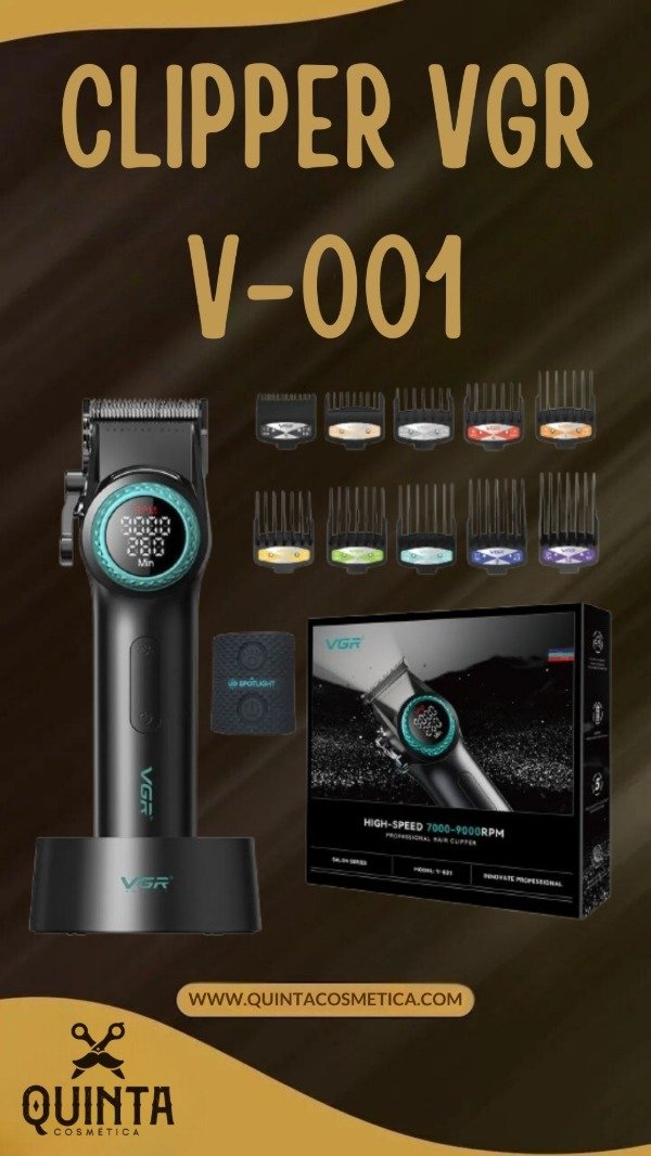 Producto - Máquina Barbería Profesional Corta Pelo Vgr V-001 9000 Rpm Color Negro