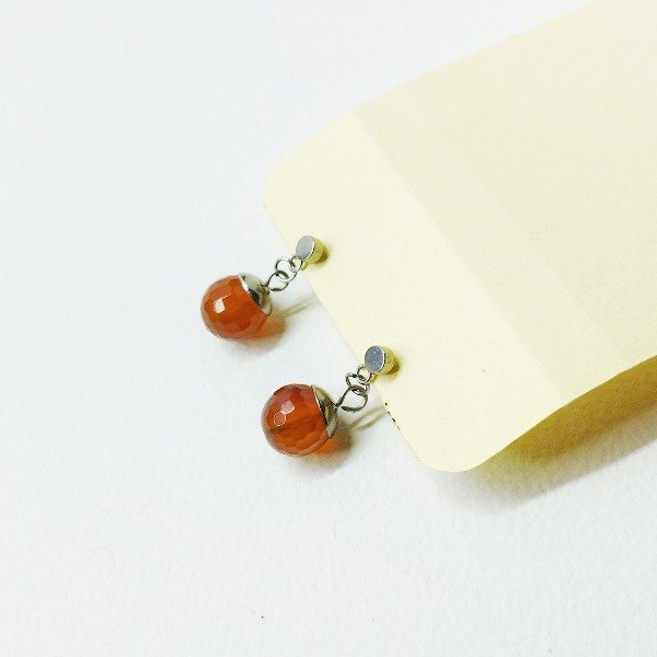 Producto - AROS CORTOS CORNALINA
