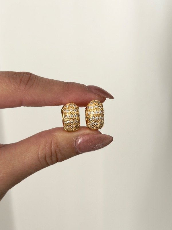 Producto - Argollas doradas hoops cubic - 1
