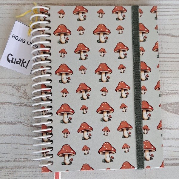 Producto - Cuaderno A6 espiral Hongos Liso