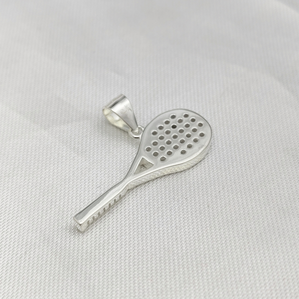 Producto - Dije Raqueta Tenis Plata 925 con Circones Engastado - 3