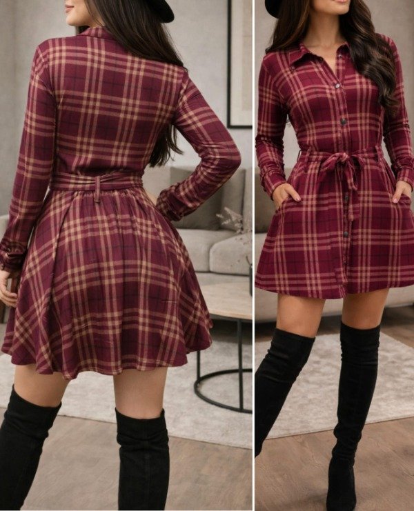 Producto - LINEA LUMI Vestidos camisa lanilla premium