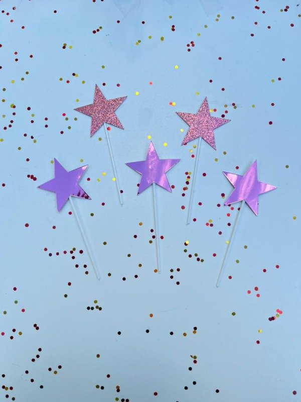 Producto - CAKE TOPPER ESTRELLAS ROSE GOLDX 10