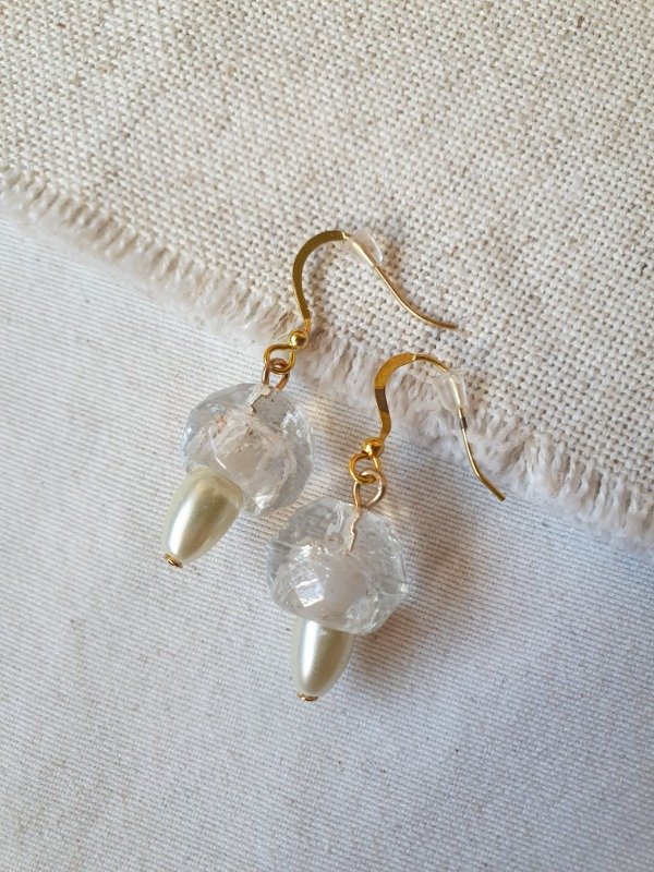 Producto - LUCERO Aros Bellotas de Cristal y Perlas