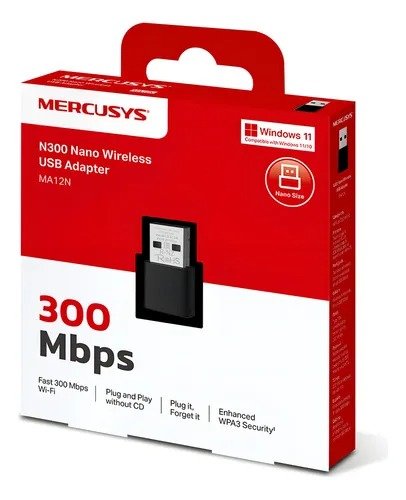 Producto - Adaptador Wifi Usb Mercusys Ma12n Nano 300 Mbps
