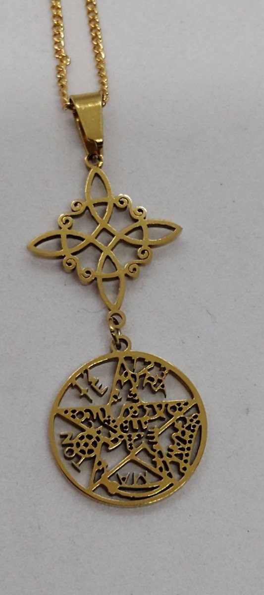 Producto - Nudo de Bruja y Tetragramatron  Dorado