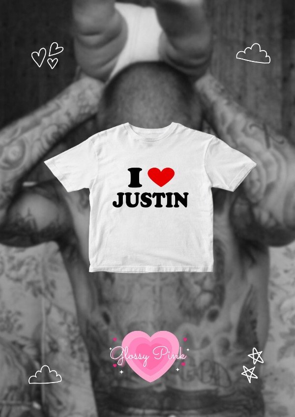 Producto - Baby Tee I Love Justin - VINILO TEXTIL