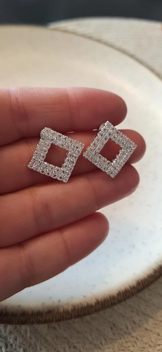 Producto - Aros pasantes Rombos Strass - 1